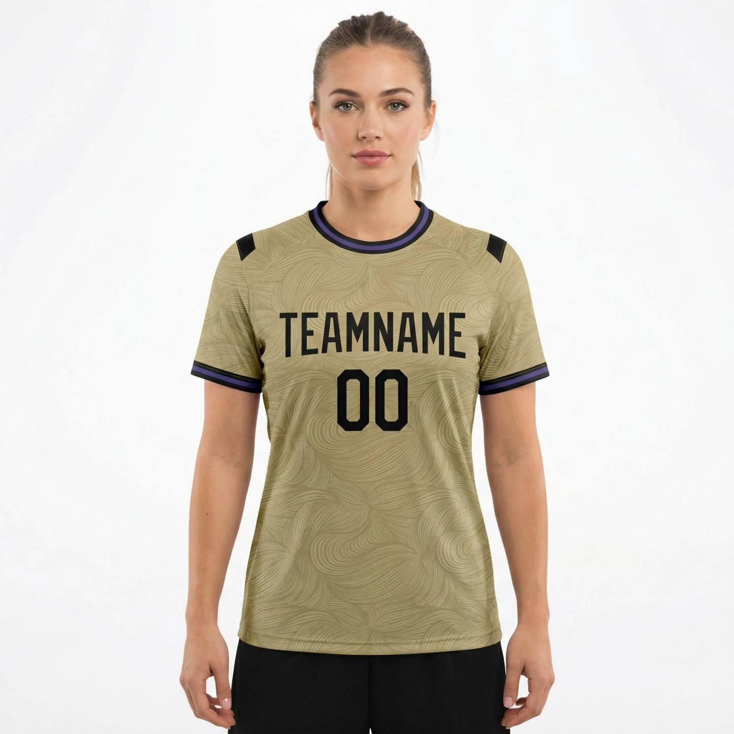 Custom Beige & Black Custom Soccer Jersey