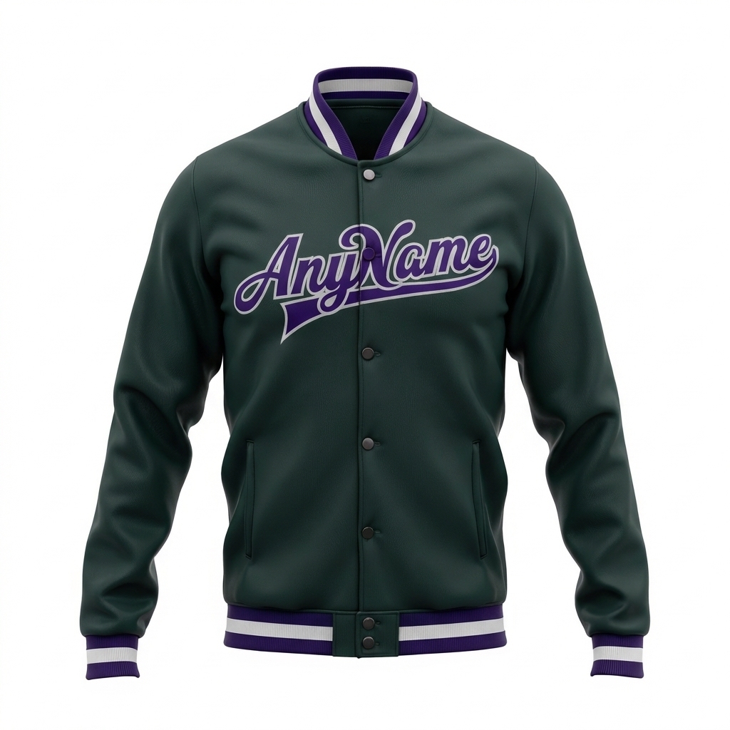 Custom Midnight Green & Royal/Gray Full-Snap Fleece Jacket