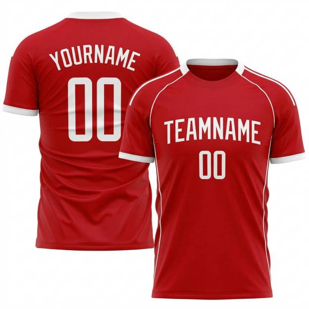 Custom Red & White Custom Soccer Jersey