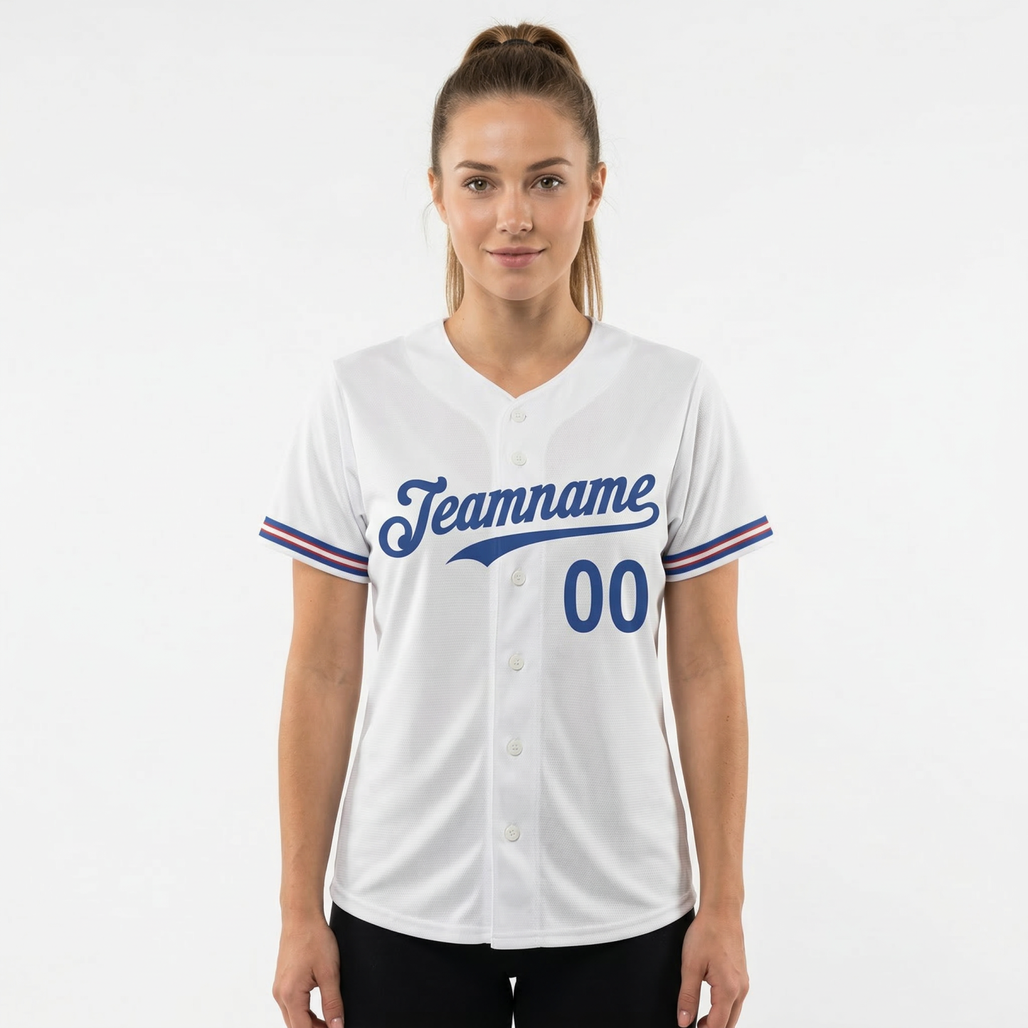 Custom White & Royal Blue Classic Fashion Baseball Jersey