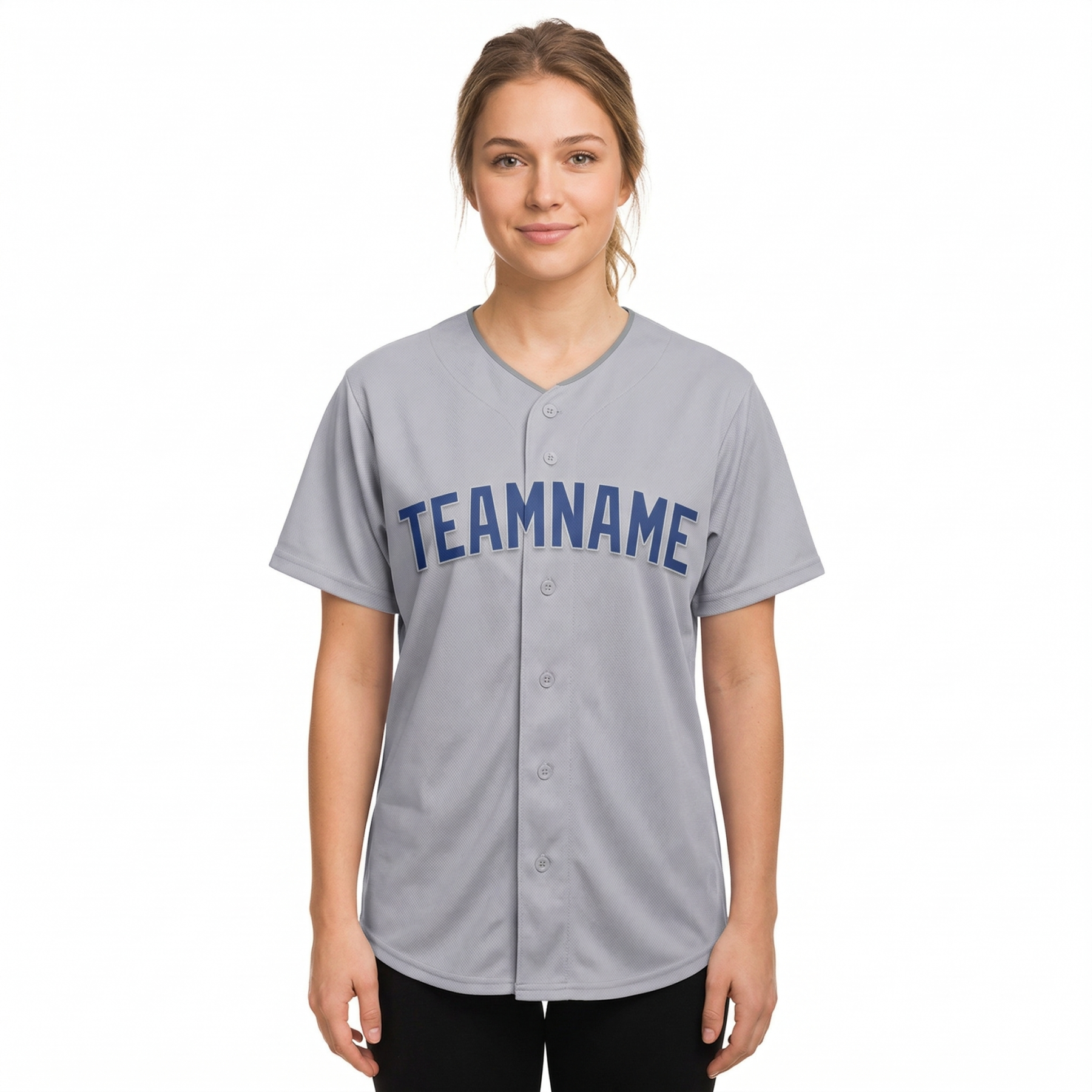 Custom Grey & Royal/Red Classic Fashion Baseball Jersey