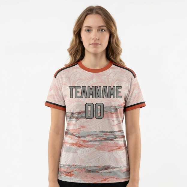 Custom Pink & White/Grey Custom Soccer Jersey