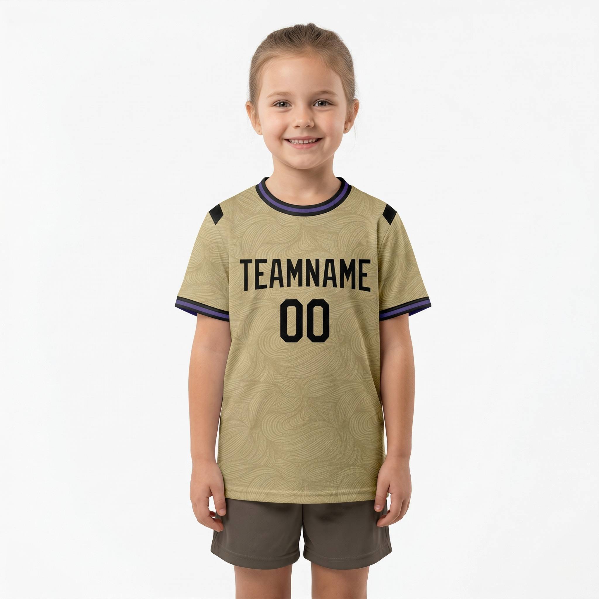 Custom Beige & Black Custom Soccer Jersey