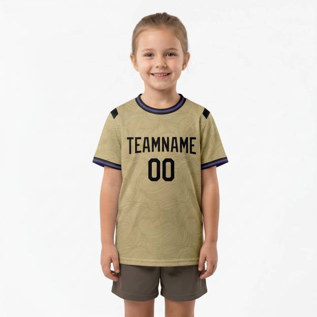 Custom Beige & Black Custom Soccer Jersey