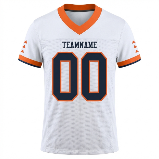 Custom White & Black/Orange Football Jersey