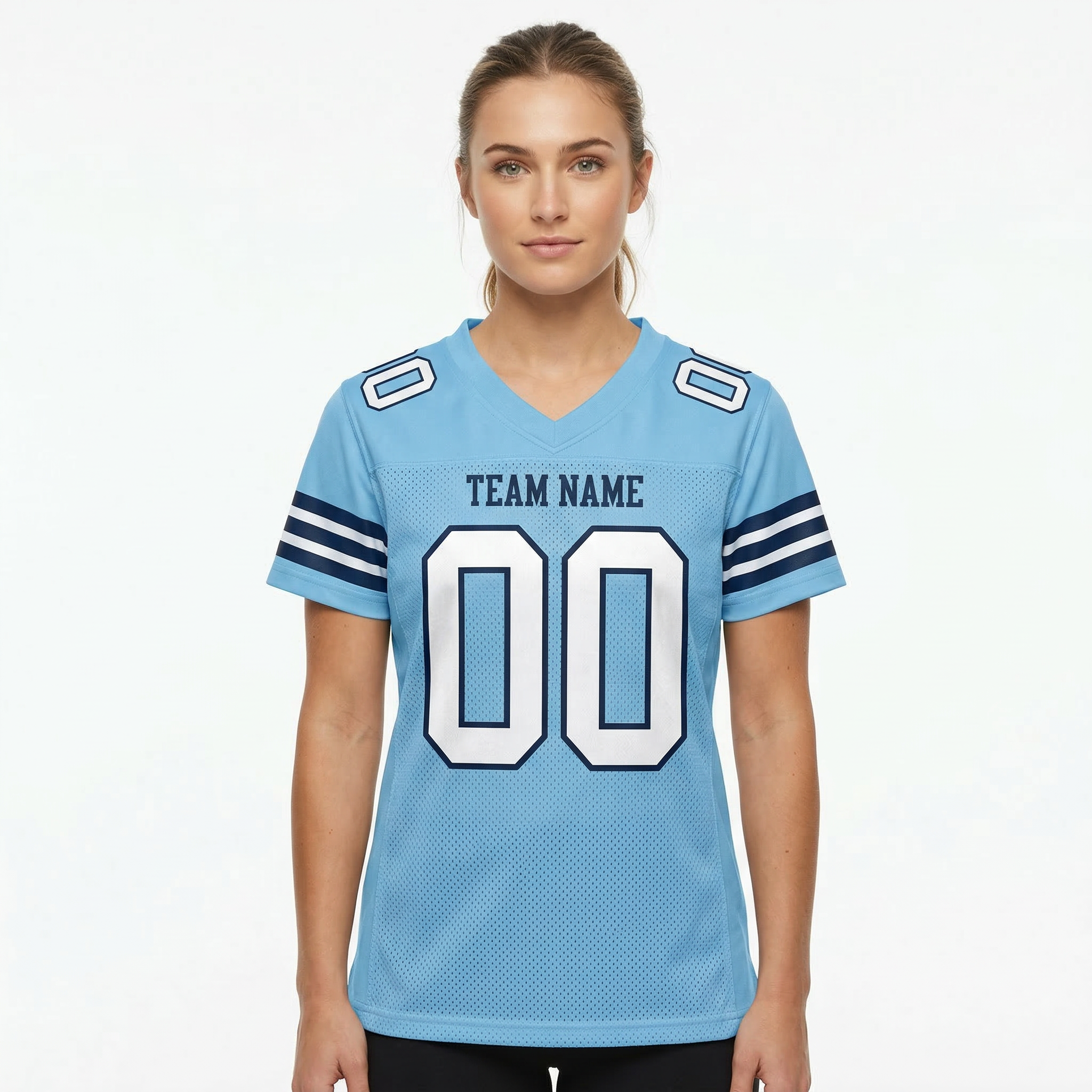 Custom Blue & White/Navy Football Jersey