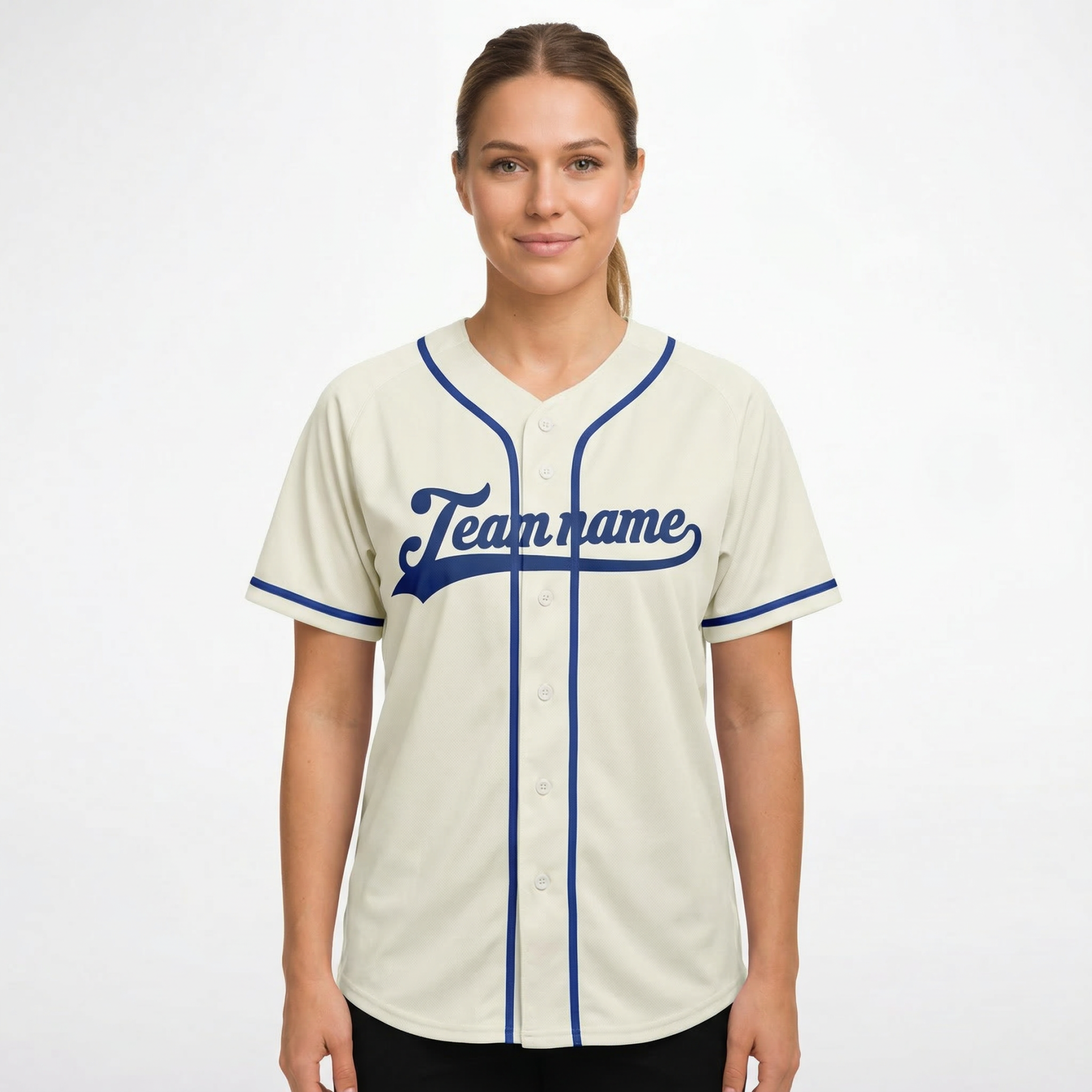 Custom White & Royal Blue Classic Fashion Baseball Jersey