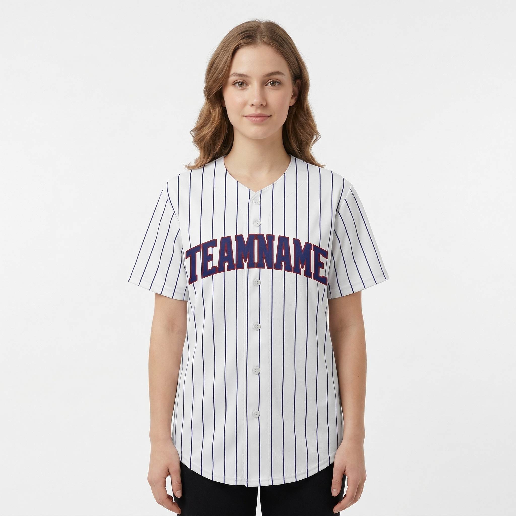 Custom White & Royal Pinstripes Classic Fashion Baseball Jersey