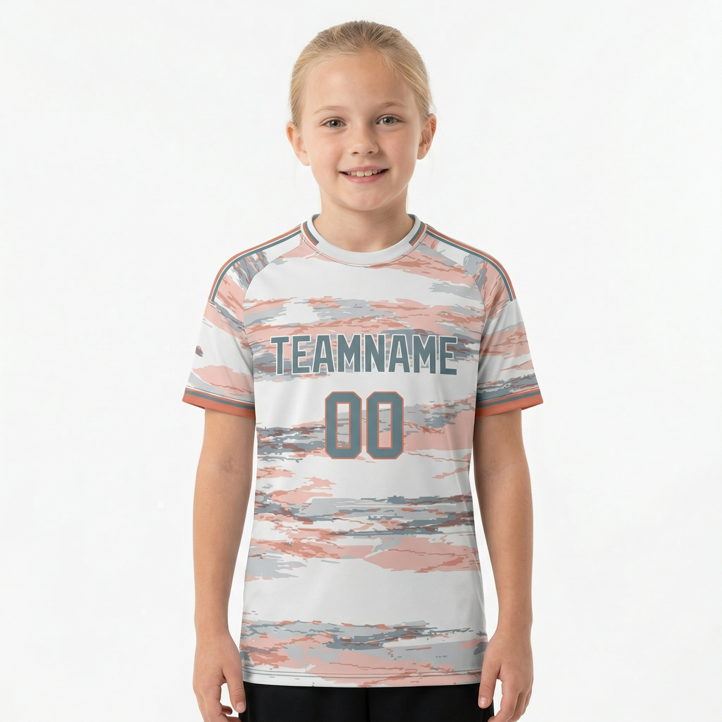 Custom Pink & White/Grey Custom Soccer Jersey