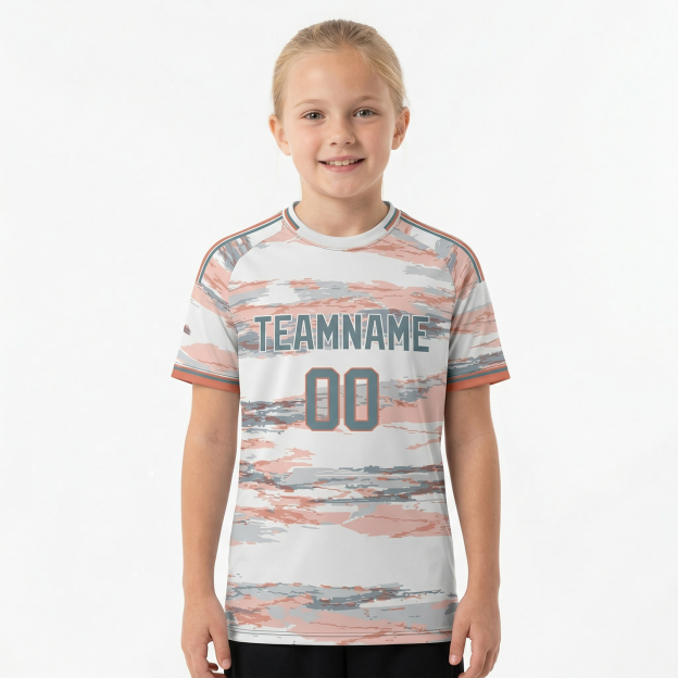 Custom Pink & White/Grey Custom Soccer Jersey