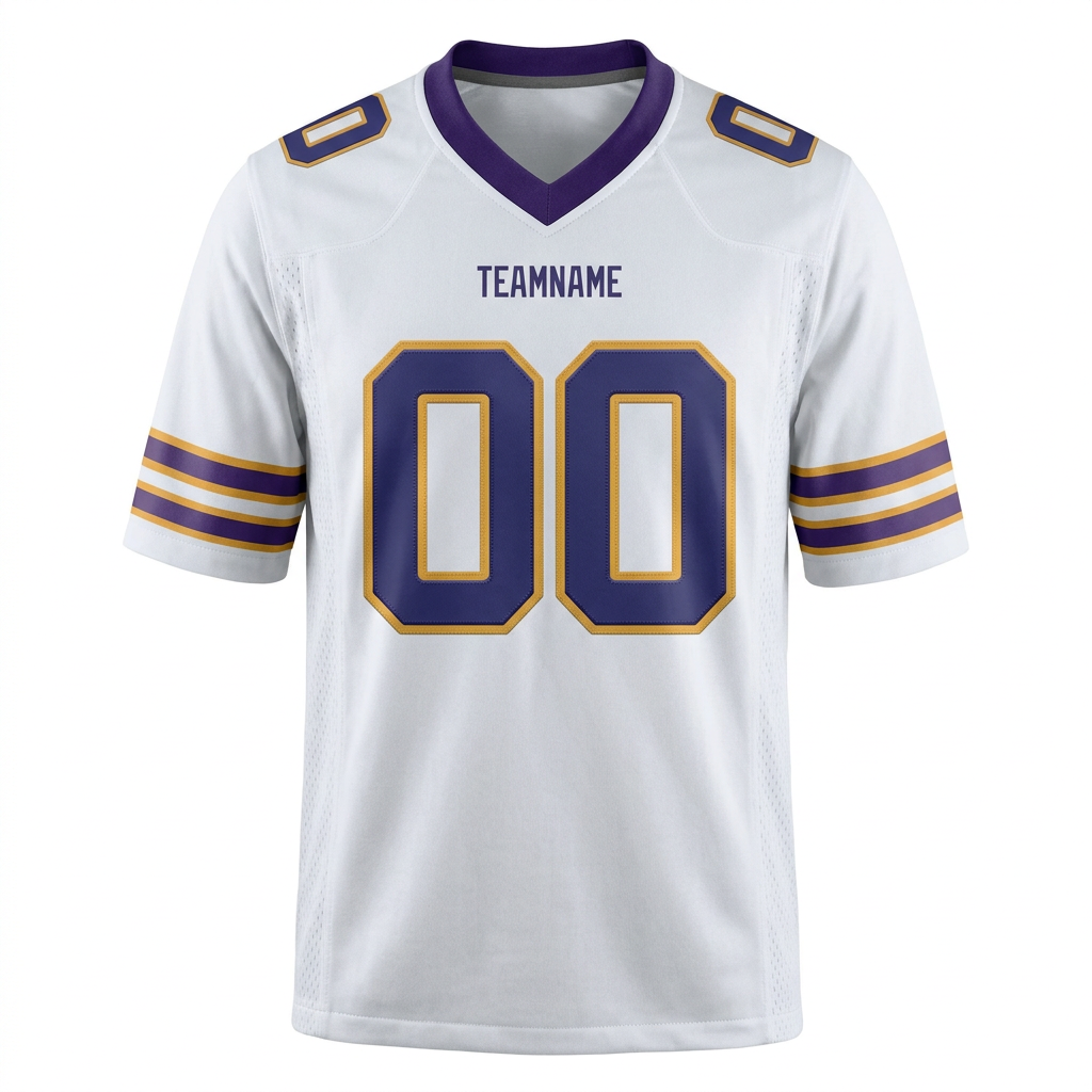 Custom White & Royal/Yellow Football Jersey