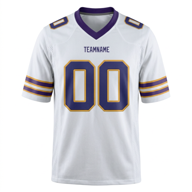 Custom White & Royal/Yellow Football Jersey