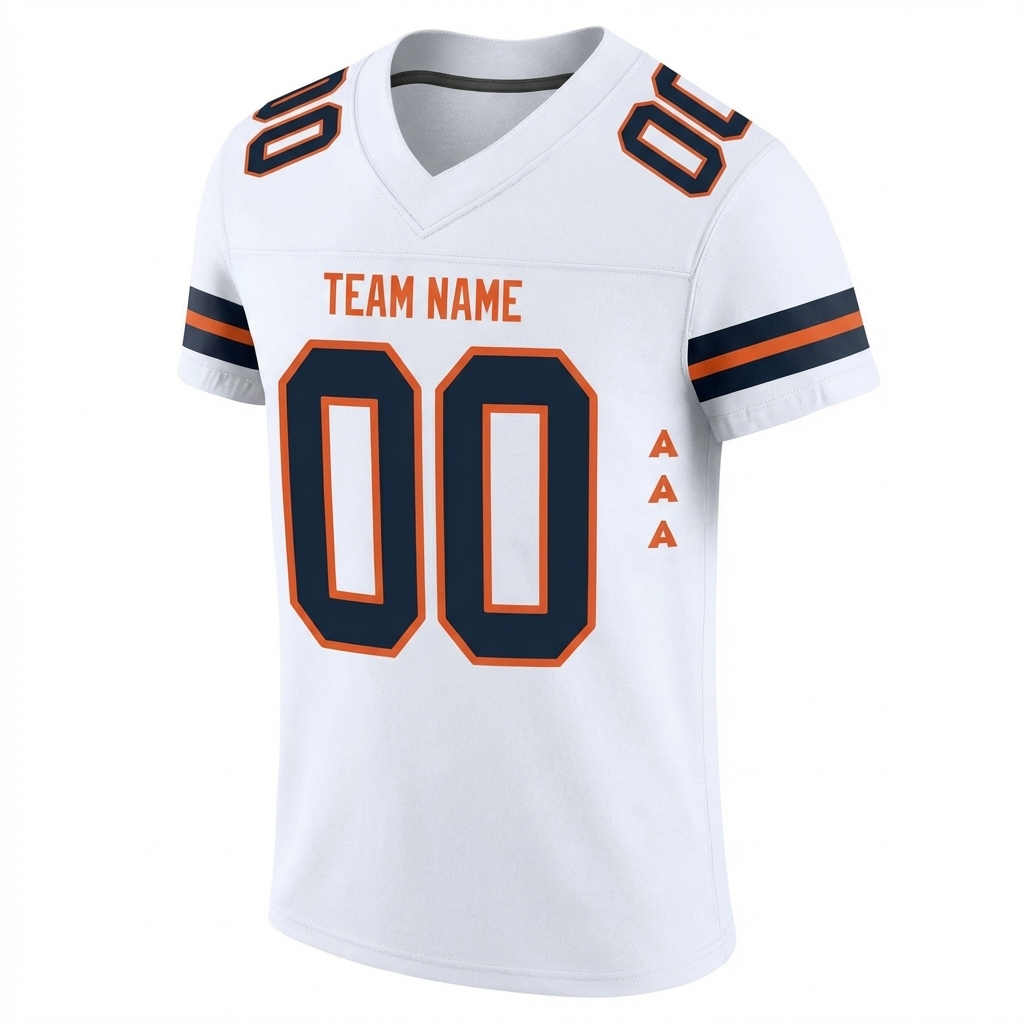 Custom White & Black/Orange Football Jersey