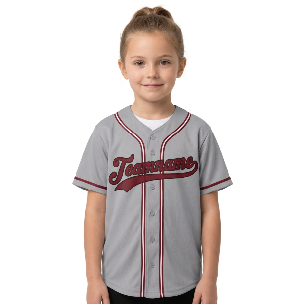 Custom Grey & Red/Black Classic Fashion Baseball Jersey