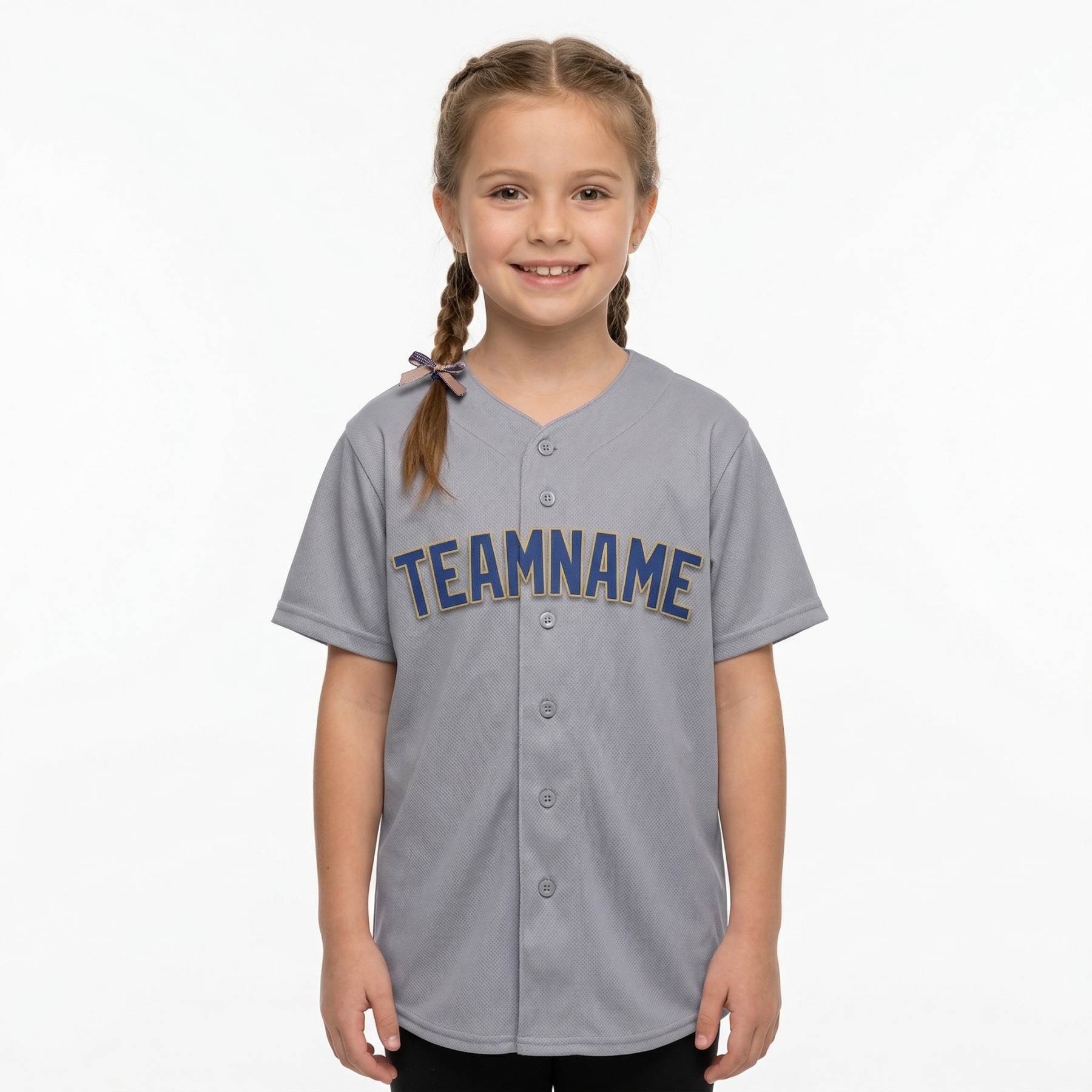 Custom Grey & Royal/Red Classic Fashion Baseball Jersey