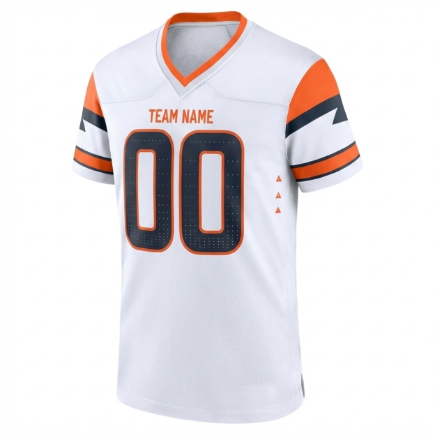 Custom White & Black/Orange Football Jersey