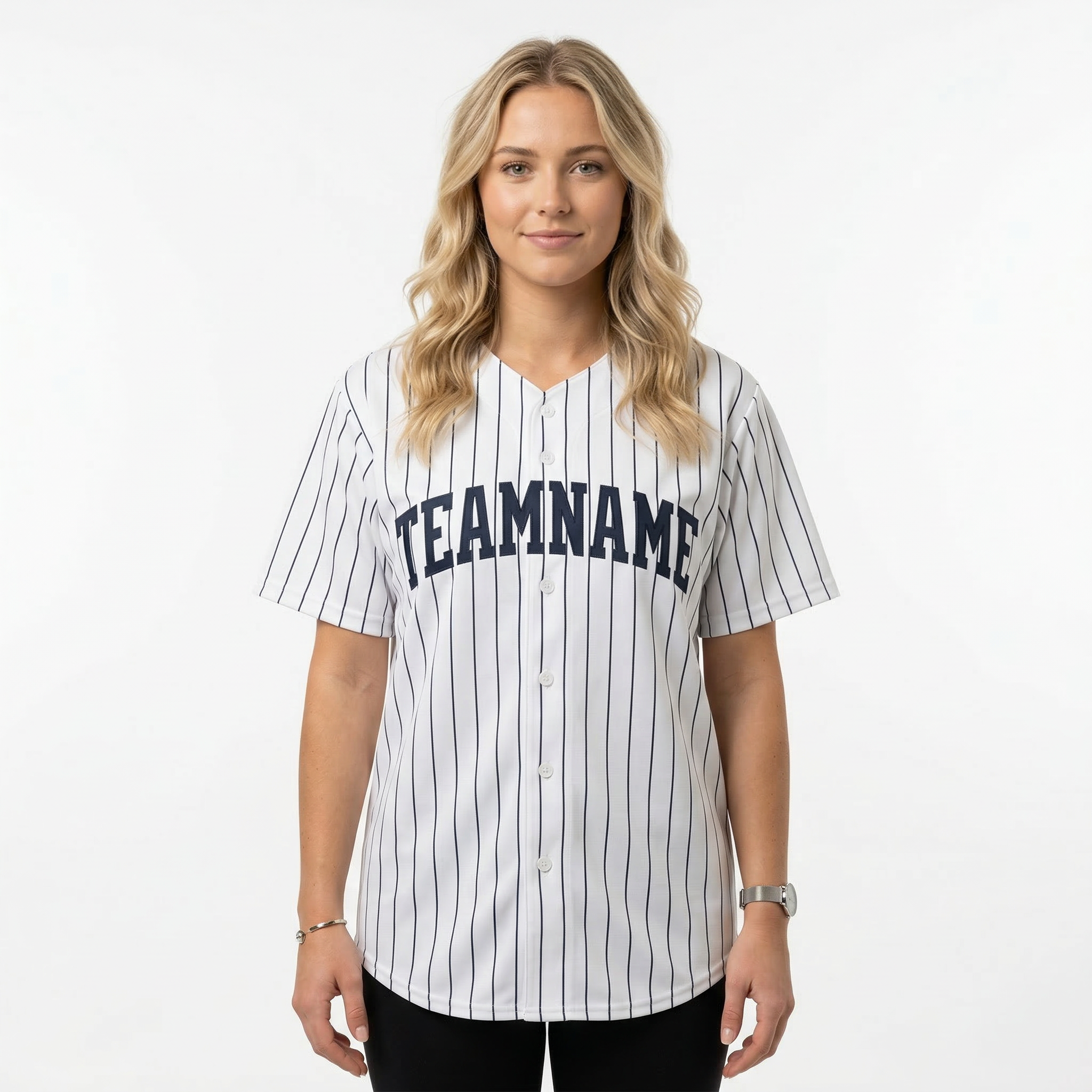 Custom White & Black Pinstripes Classic Fashion Baseball Jersey