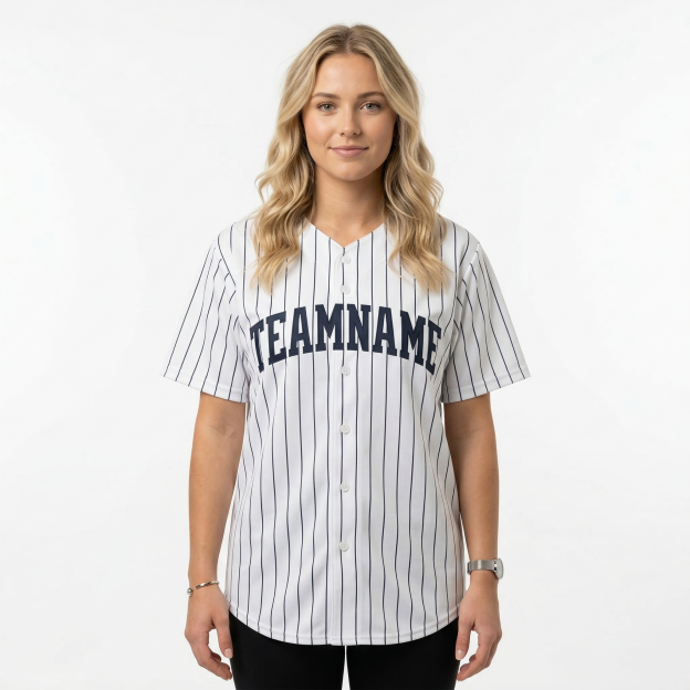 Custom White & Black Pinstripes Classic Fashion Baseball Jersey