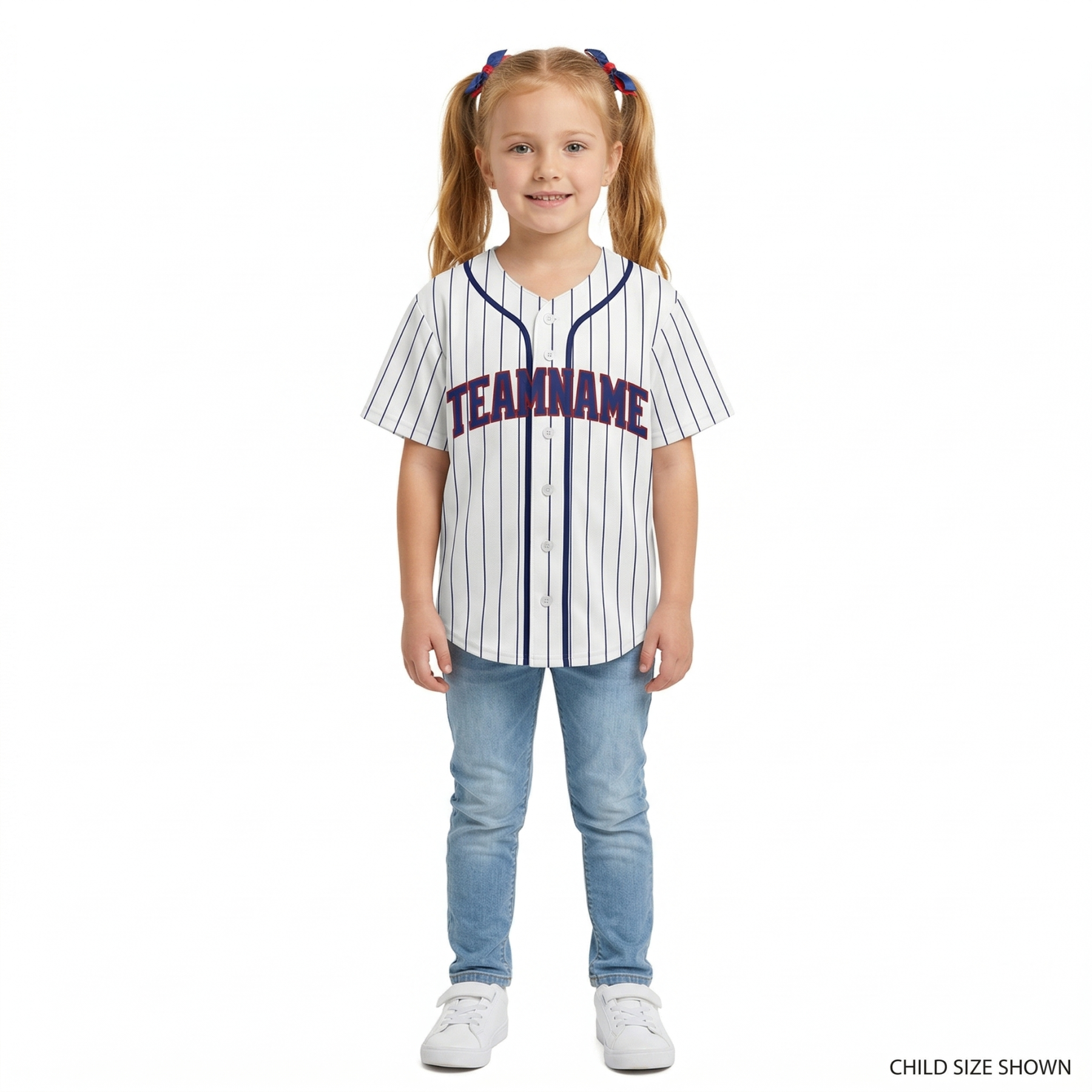 Custom White & Royal Pinstripes Classic Fashion Baseball Jersey
