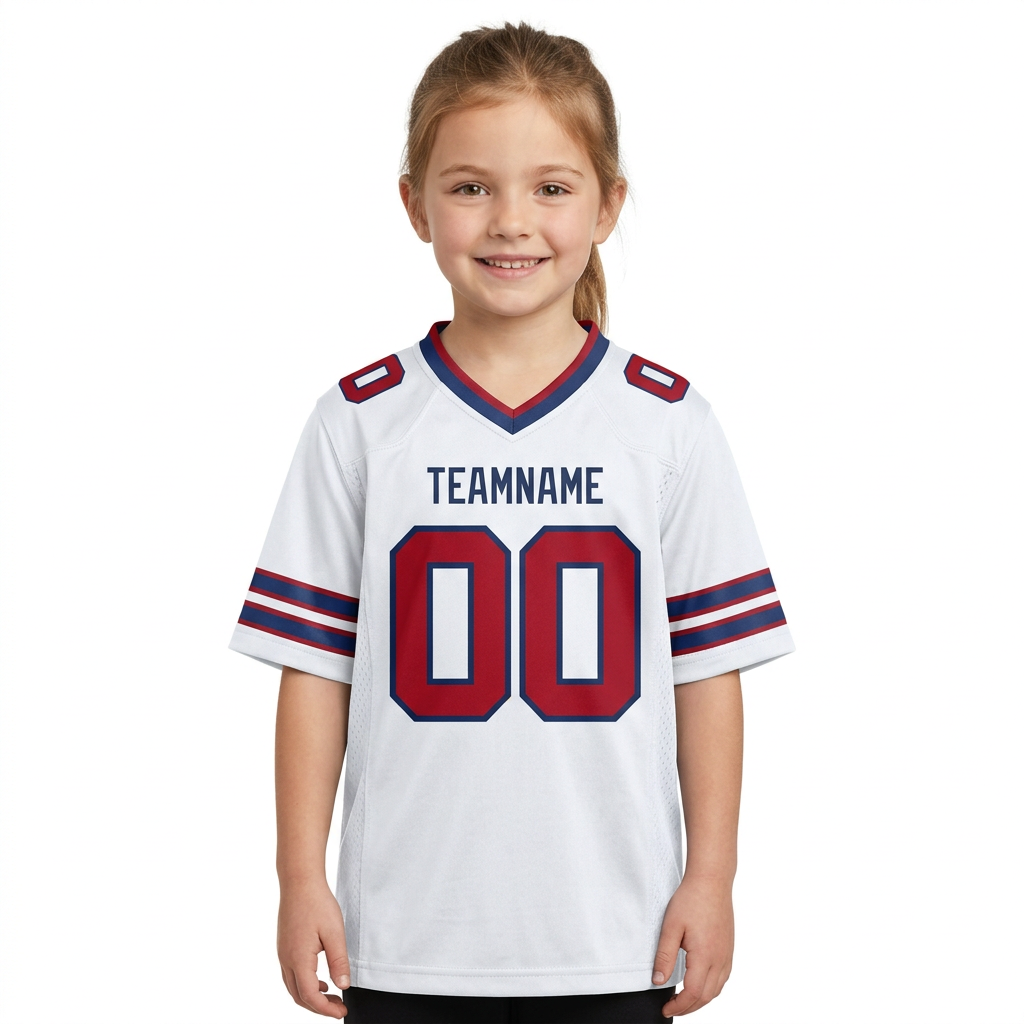 Custom White & Red/Royal Football Jersey