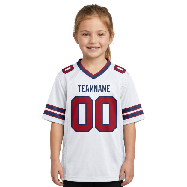 Custom White & Red/Royal Football Jersey