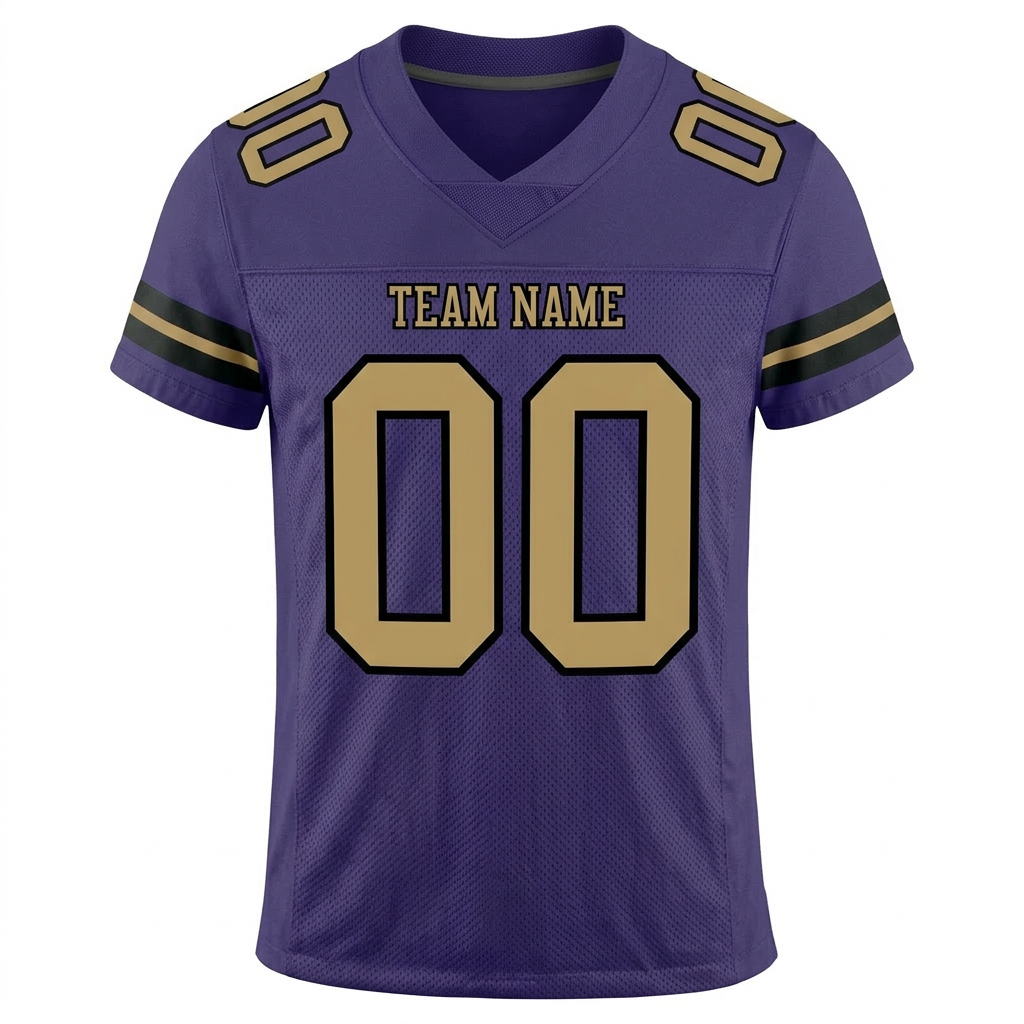 Custom Purple & Khaki/Black Football Jersey