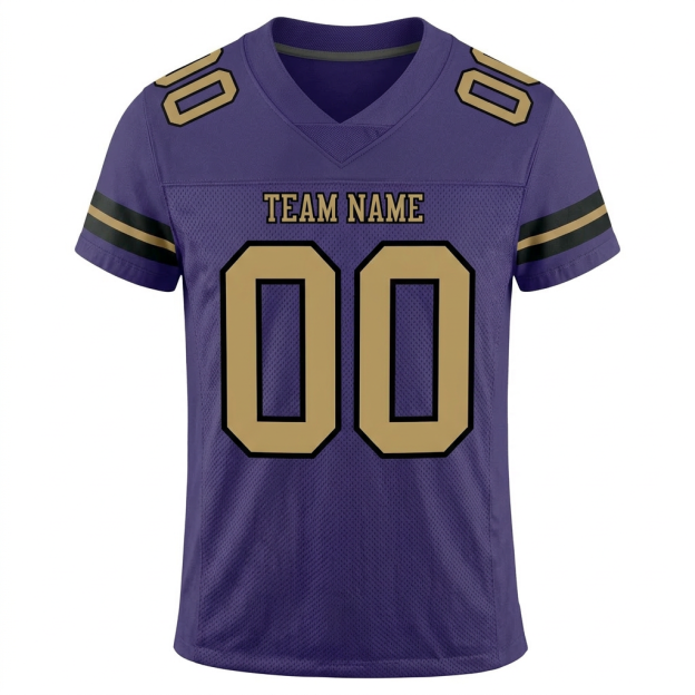 Custom Purple & Khaki/Black Football Jersey