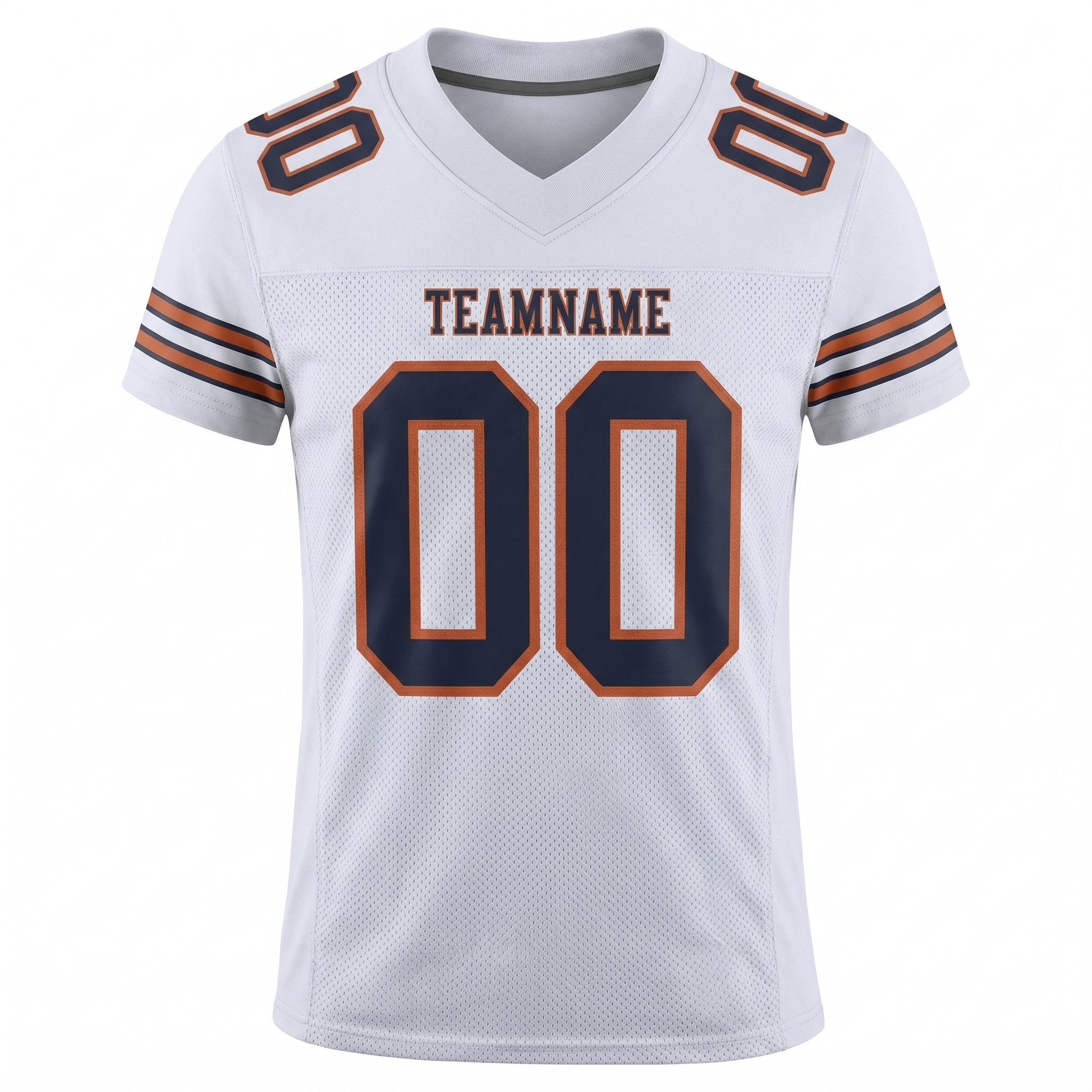 Custom White & Navy/Orange Football Jersey