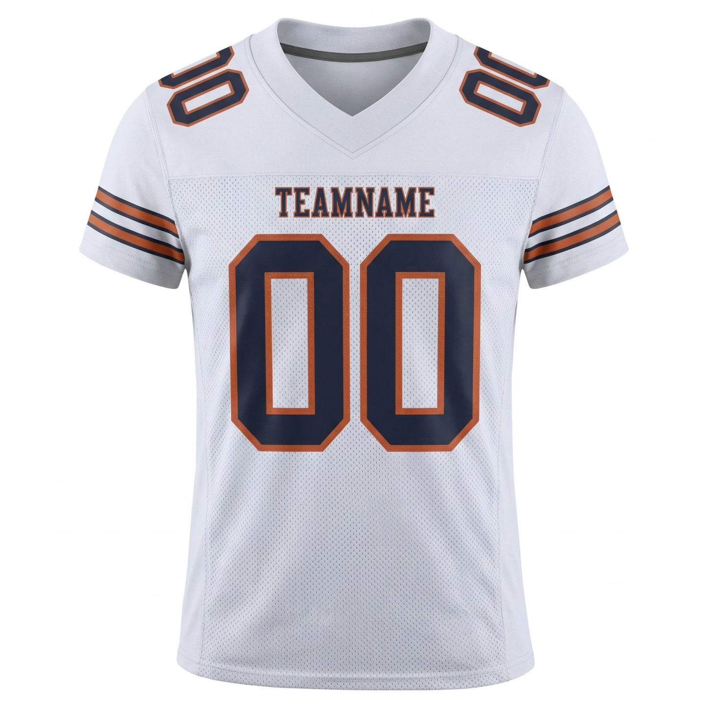 Custom White & Navy/Orange Football Jersey