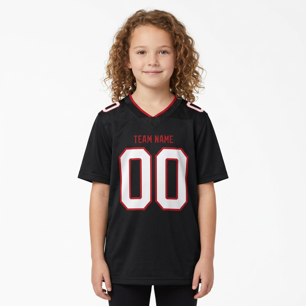Custom Black & White/Red Football Jersey