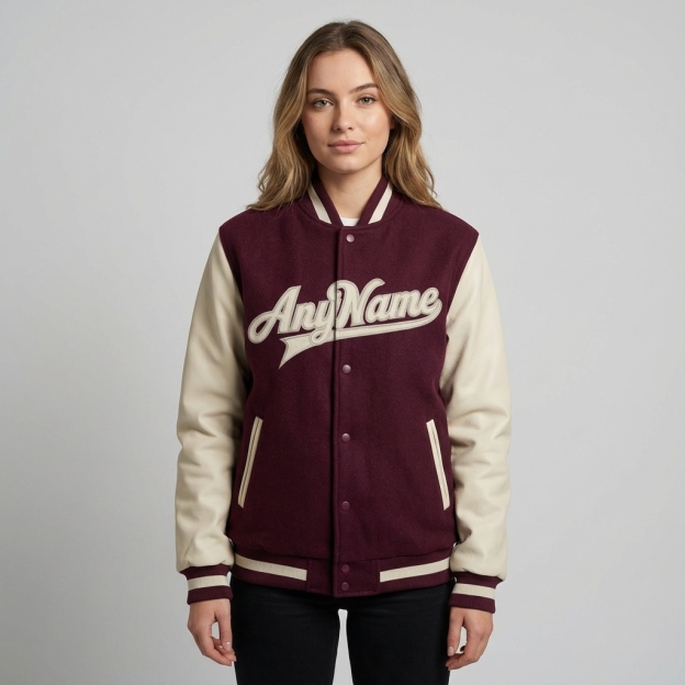 Custom Purple & White Full-Snap Raglan Sleeve Fleece Jacket