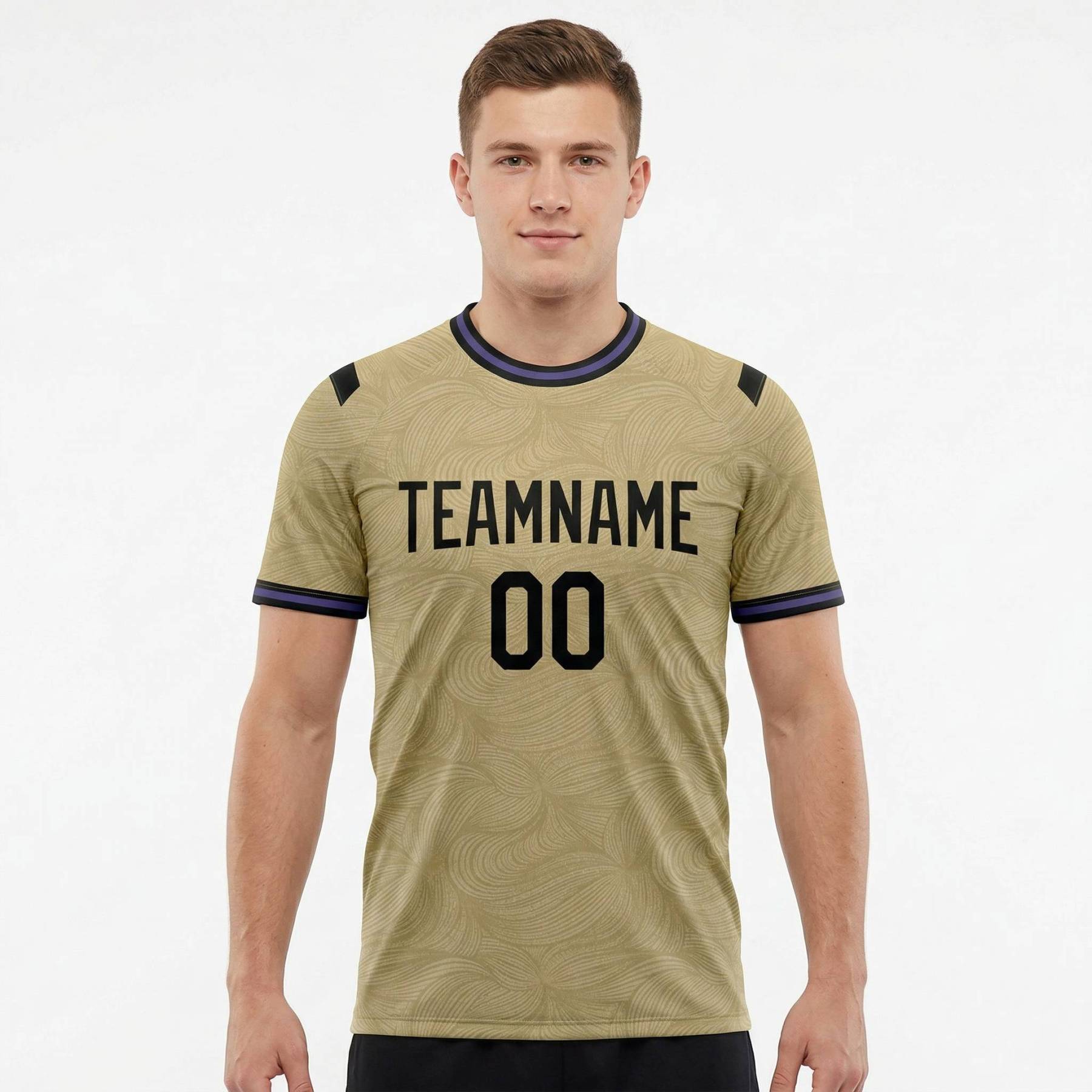 Custom Beige & Black Custom Soccer Jersey
