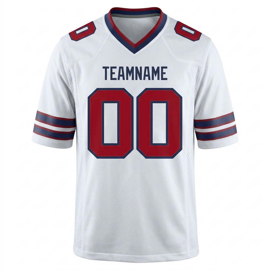 Custom White & Red/Royal Football Jersey