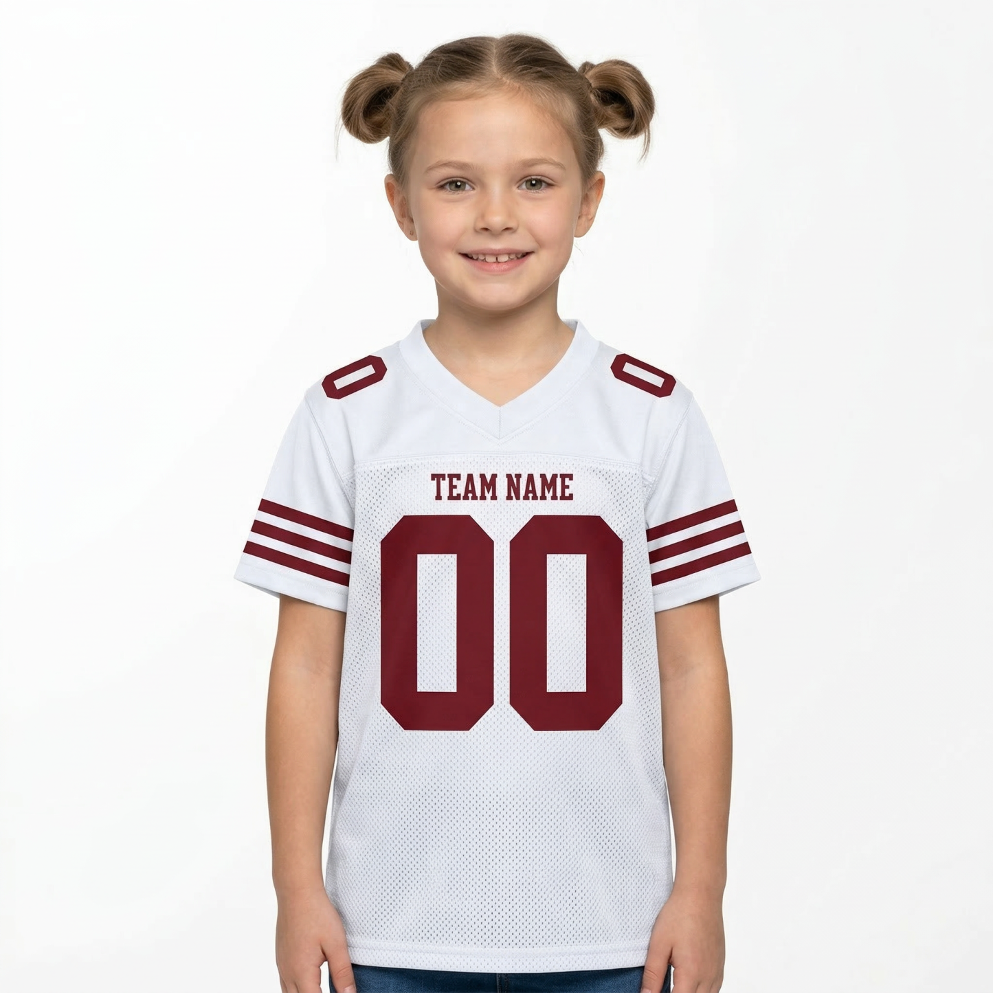 Custom White & Red Football Jersey