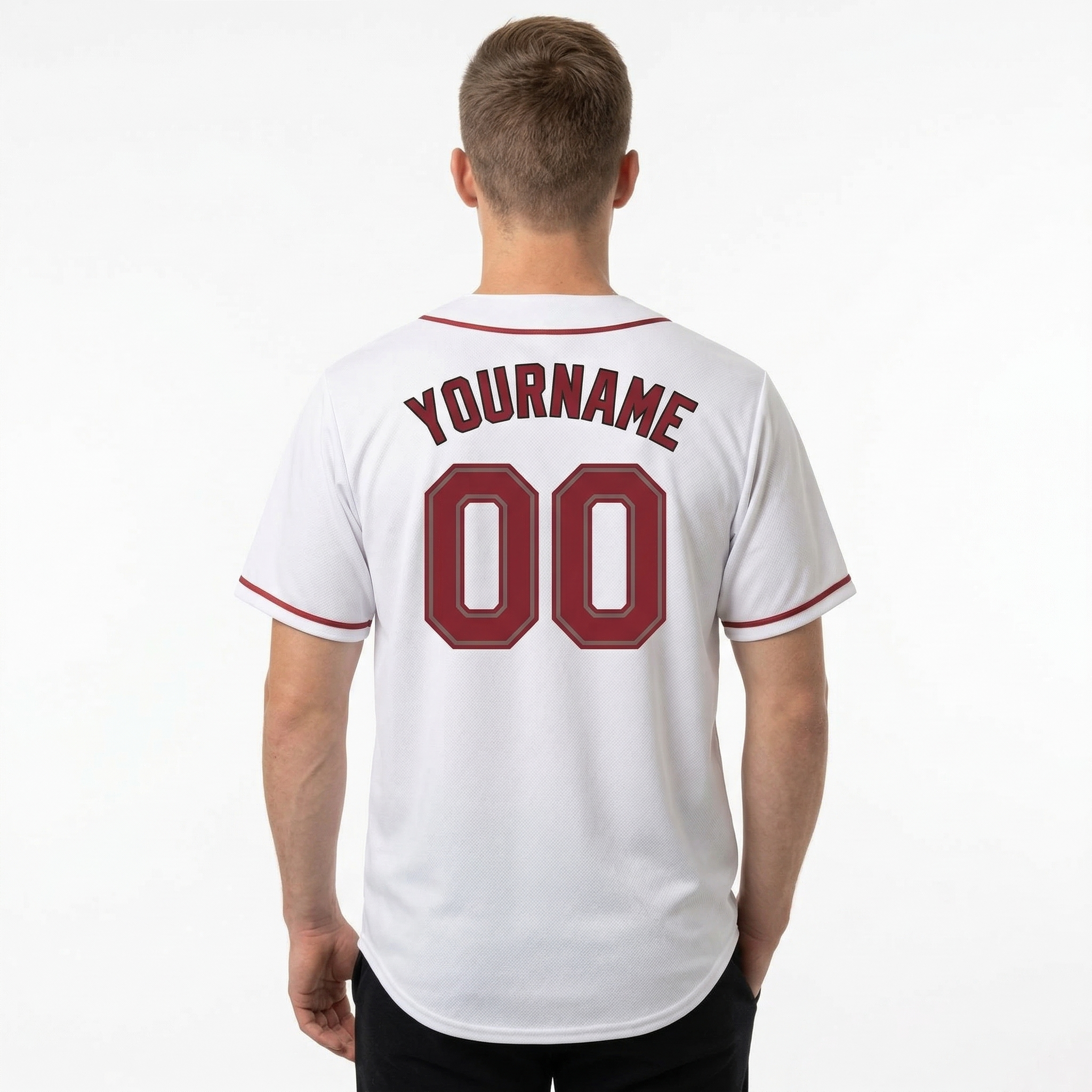 Custom White & Red/Black Classic Fashion Baseball Jersey