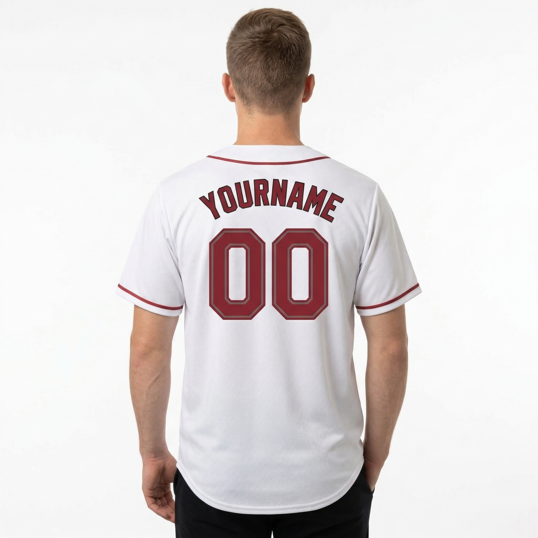 Custom White & Red/Black Classic Fashion Baseball Jersey