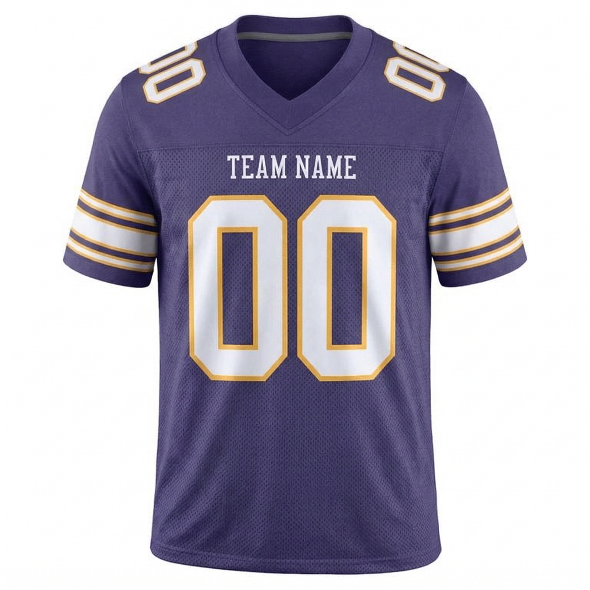 Custom Purple & White/Gold Football Jersey
