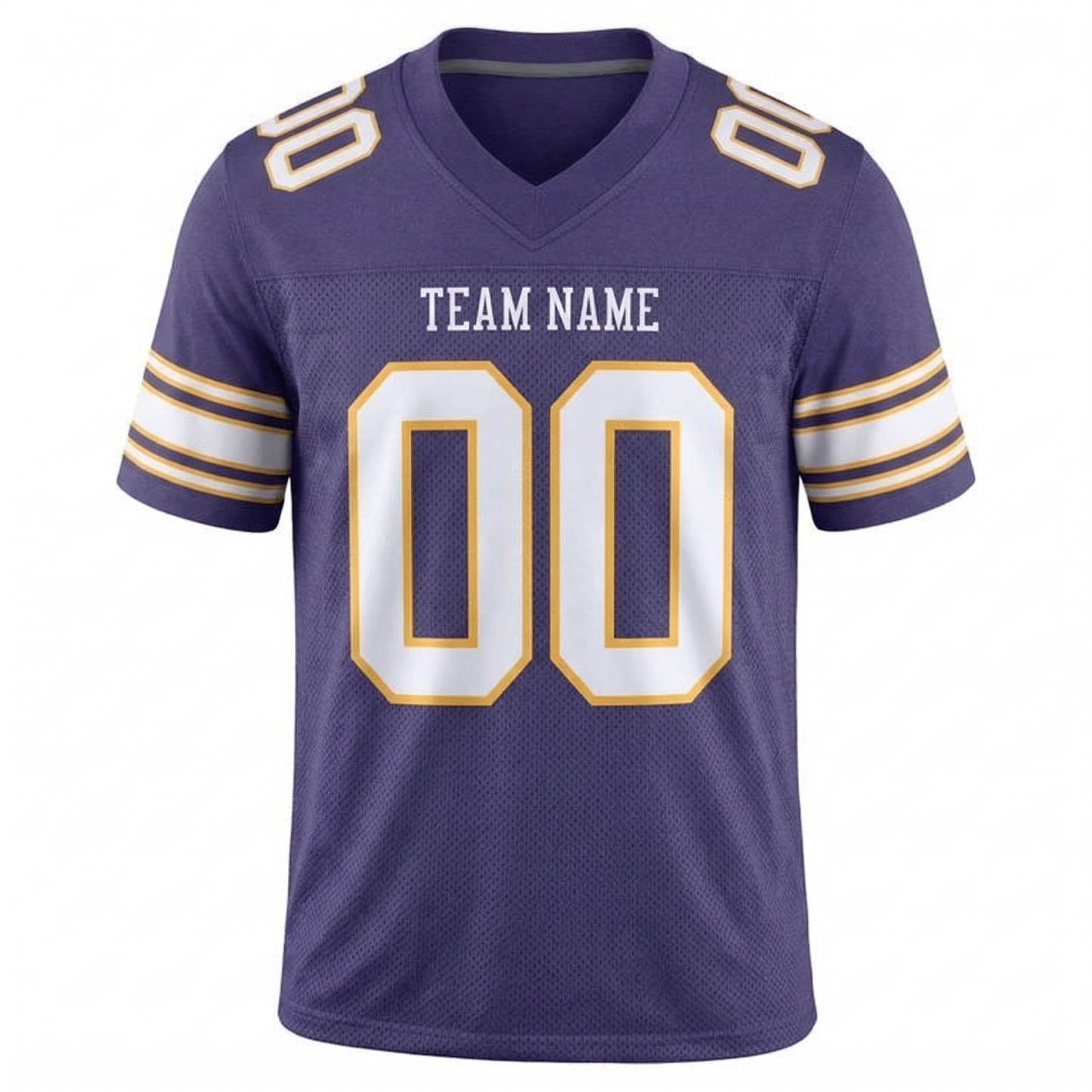 Custom Purple & White/Gold Football Jersey