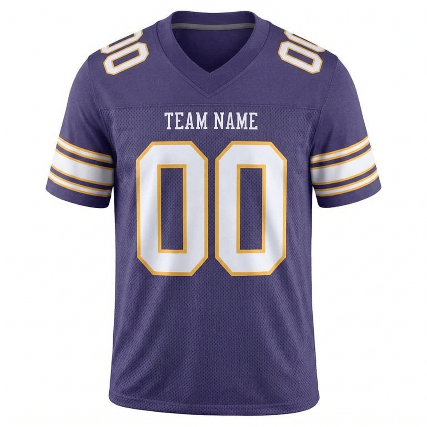 Custom Purple & White/Gold Football Jersey