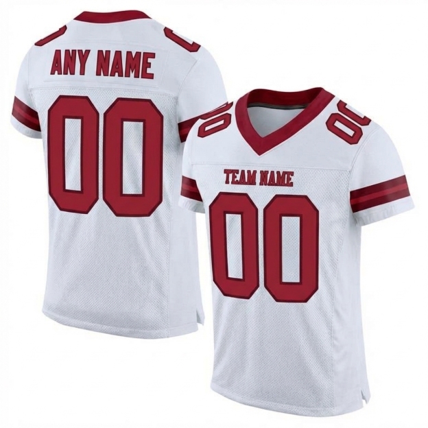 Custom White & Burgundy Football Jersey