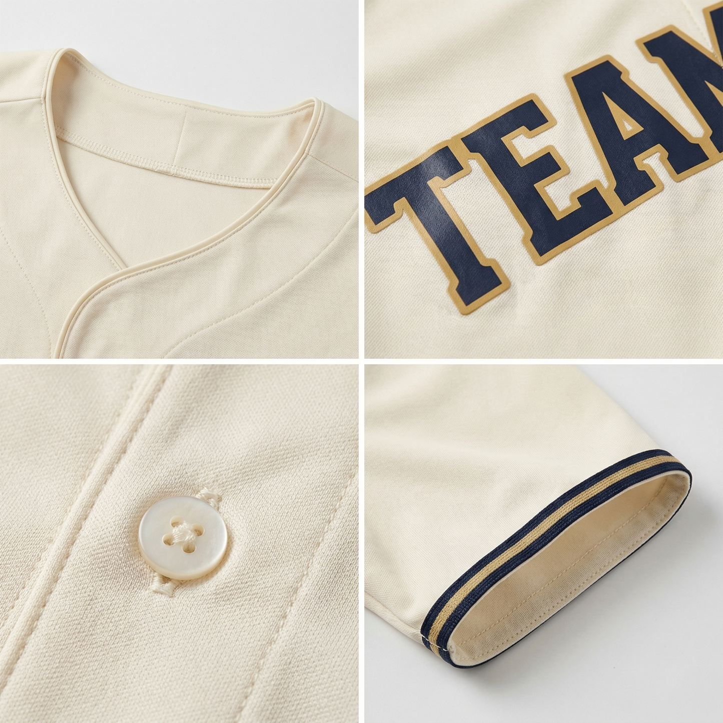 Custom Cream & Navy/Yellow Classic Fashion Baseball Jersey