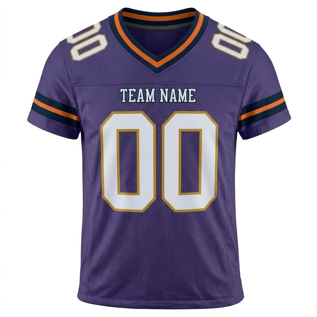 Custom Purple & White/Orange Football Jersey