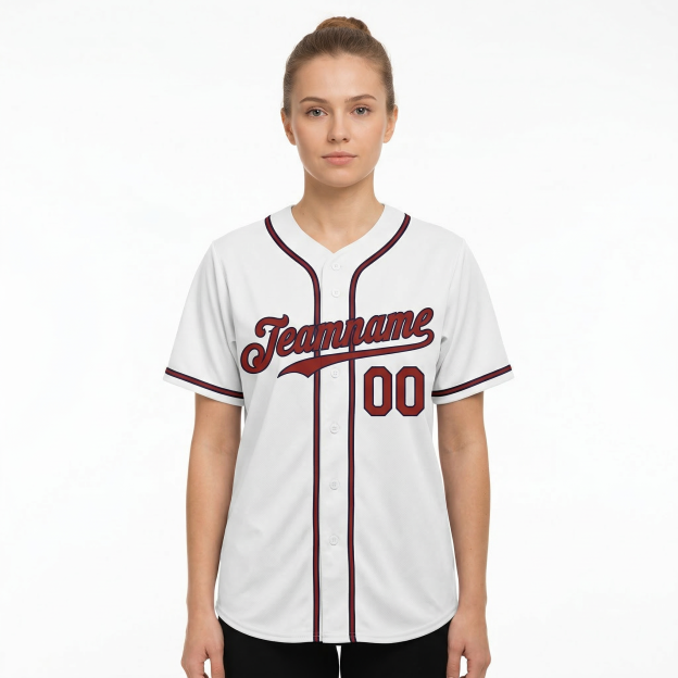 Custom White & Red/Navy Classic Fashion Baseball Jersey