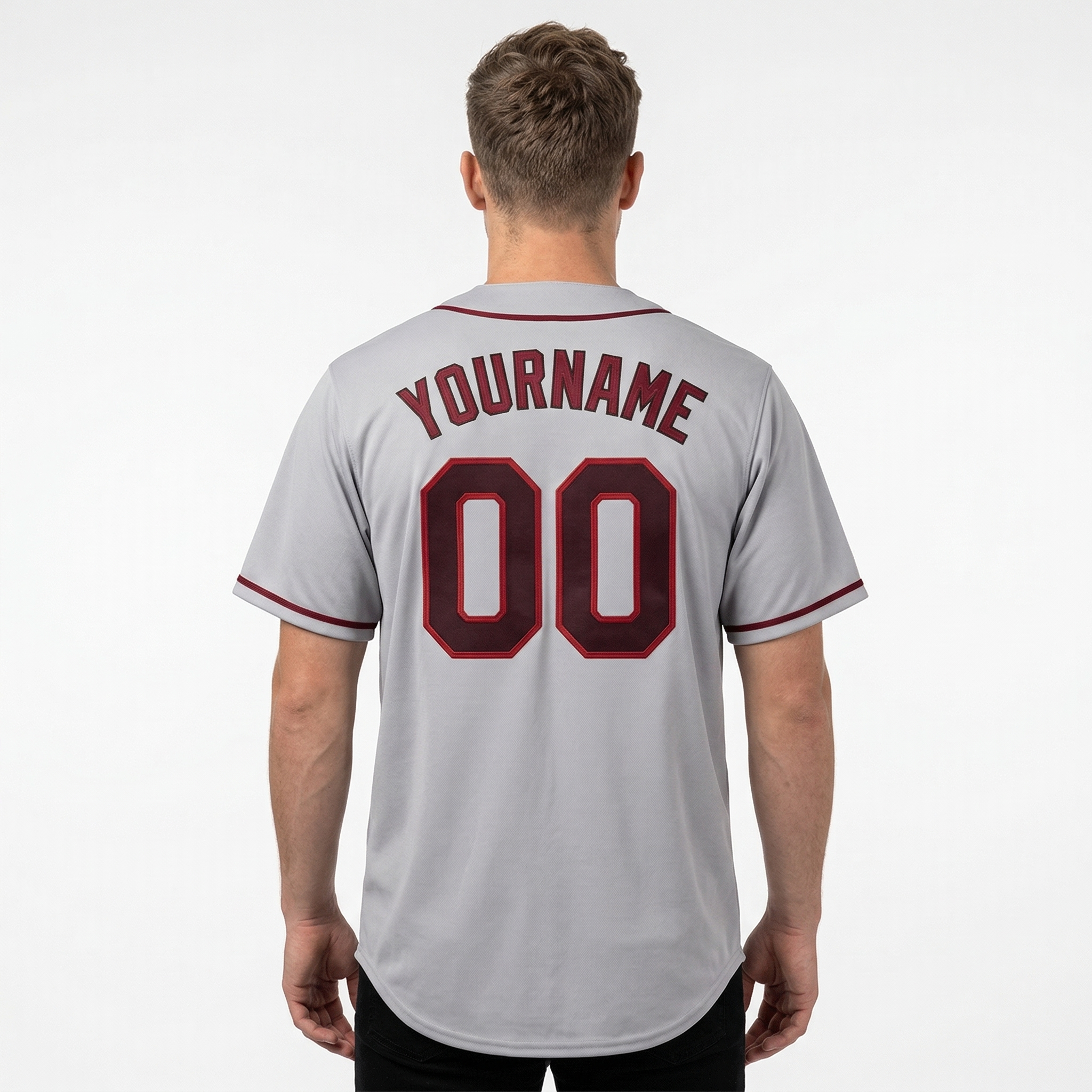 Custom Grey & Red/Black Classic Fashion Baseball Jersey