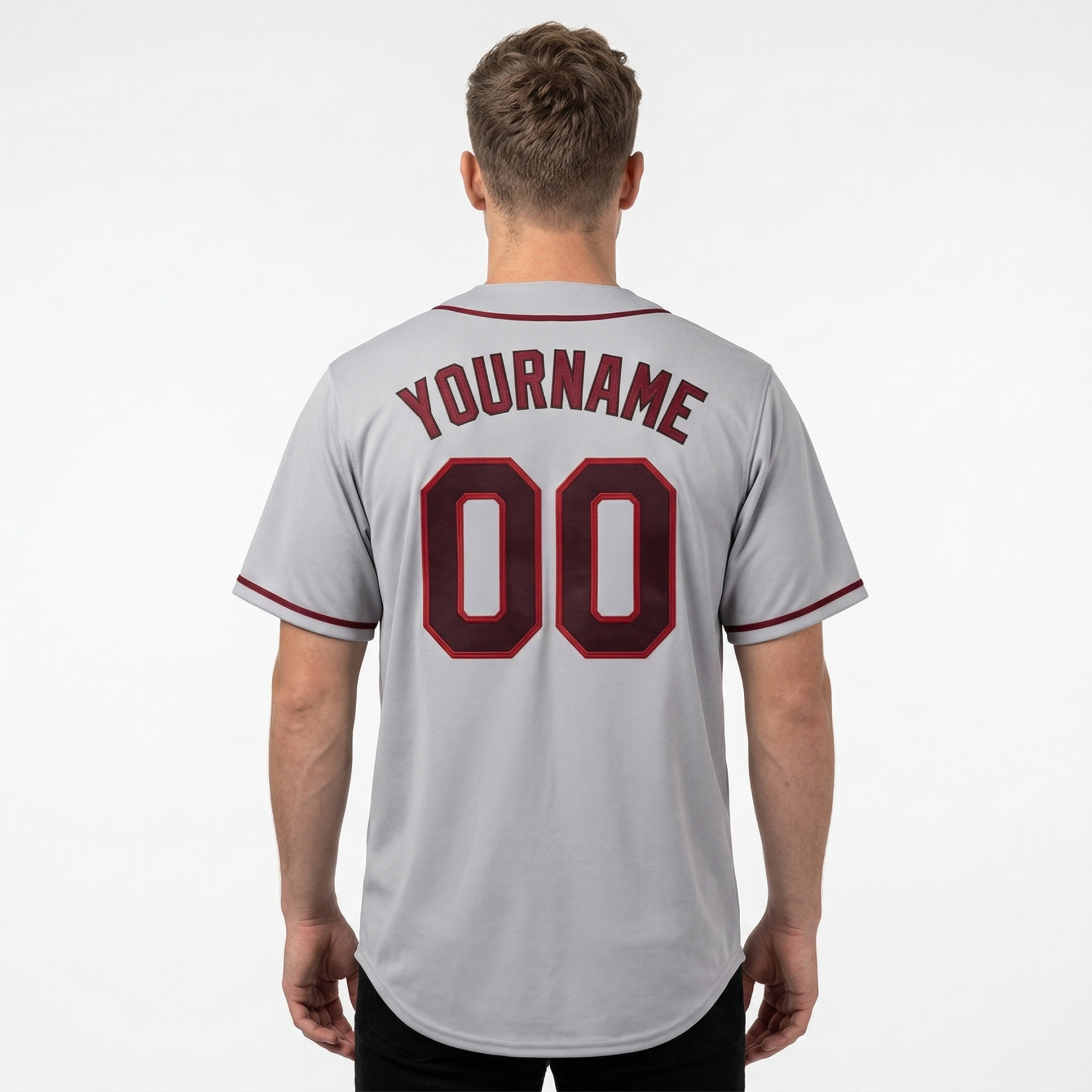 Custom Grey & Red/Black Classic Fashion Baseball Jersey