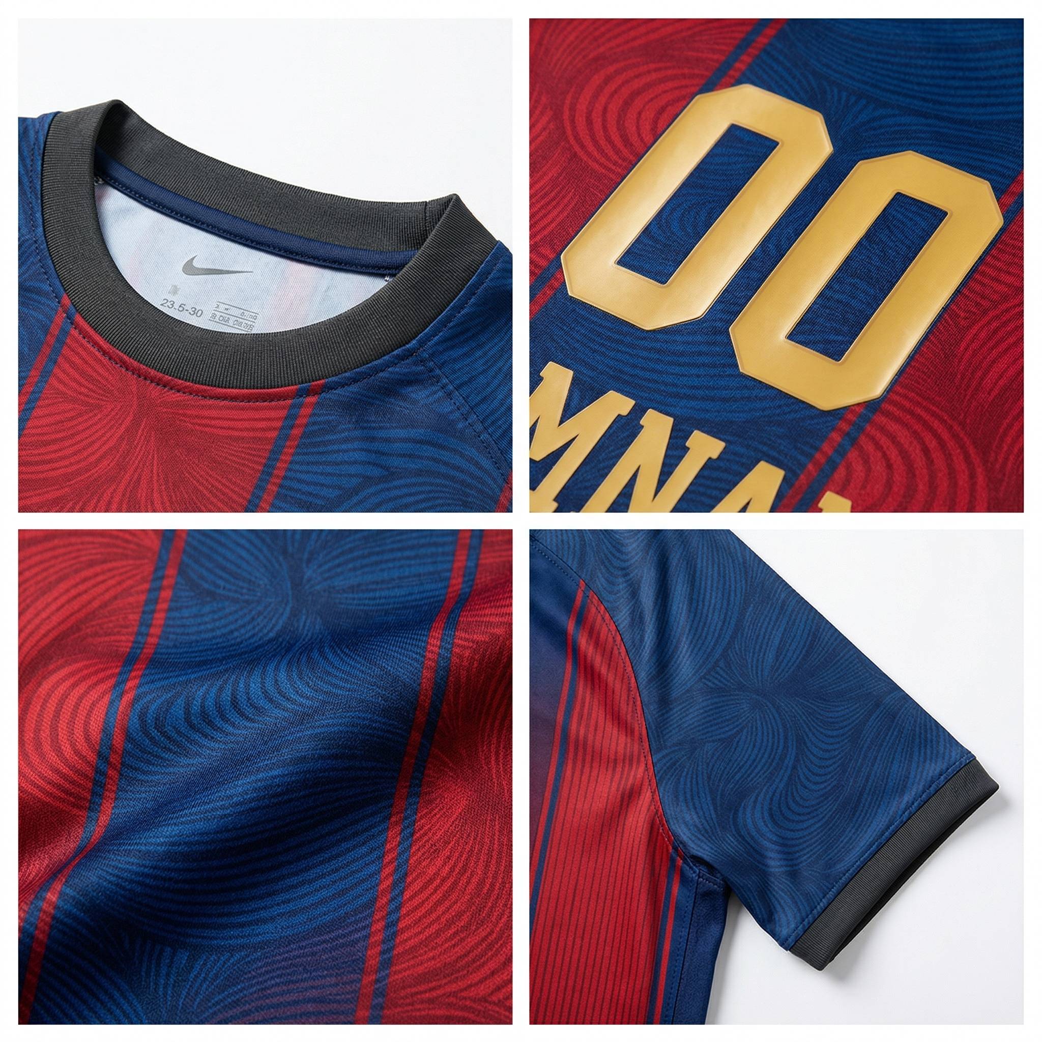 Custom Navy & Red/Gold Custom Soccer Jersey