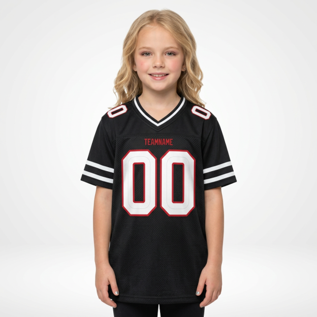 Custom Black & White/Red Football Jersey