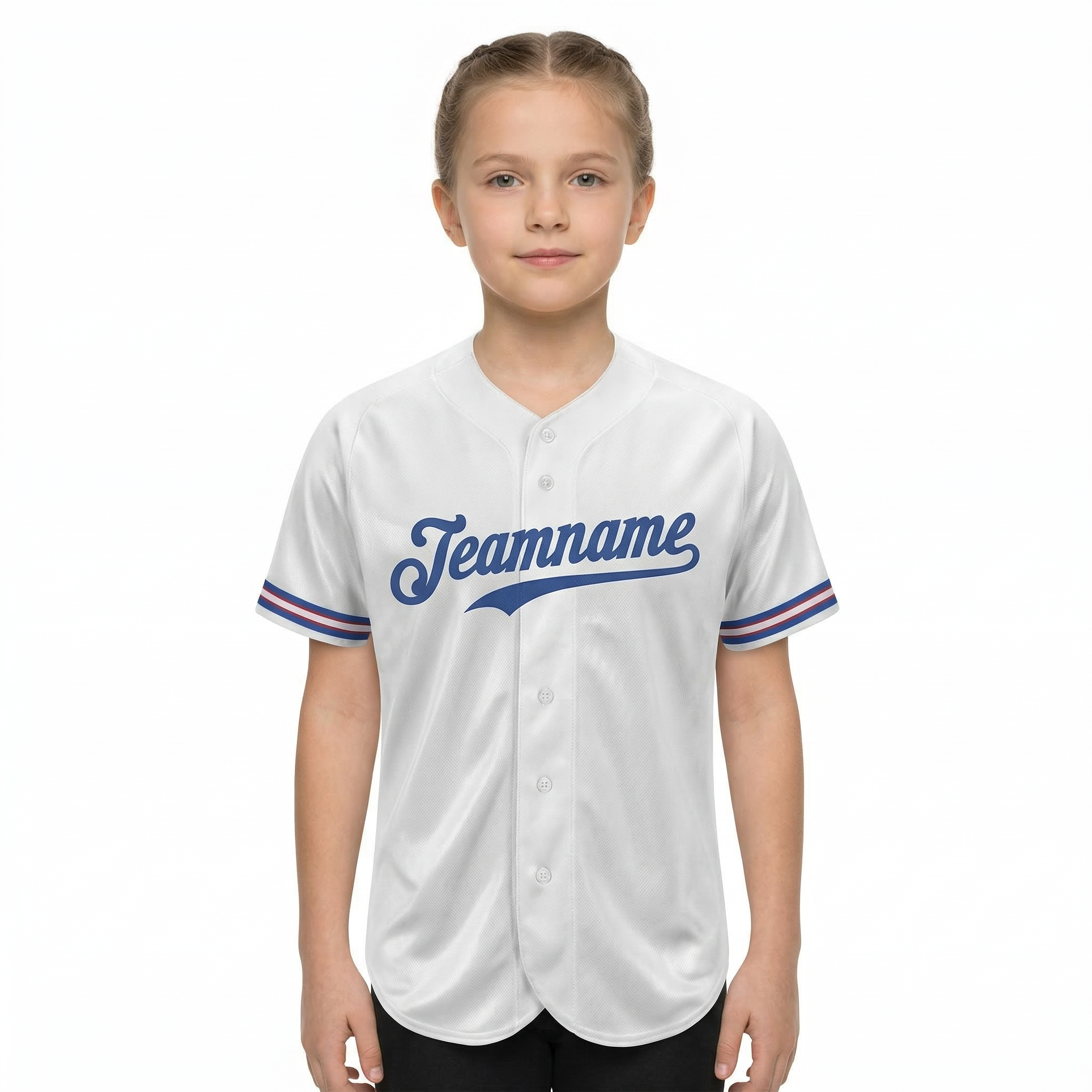Custom White & Royal Blue Classic Fashion Baseball Jersey