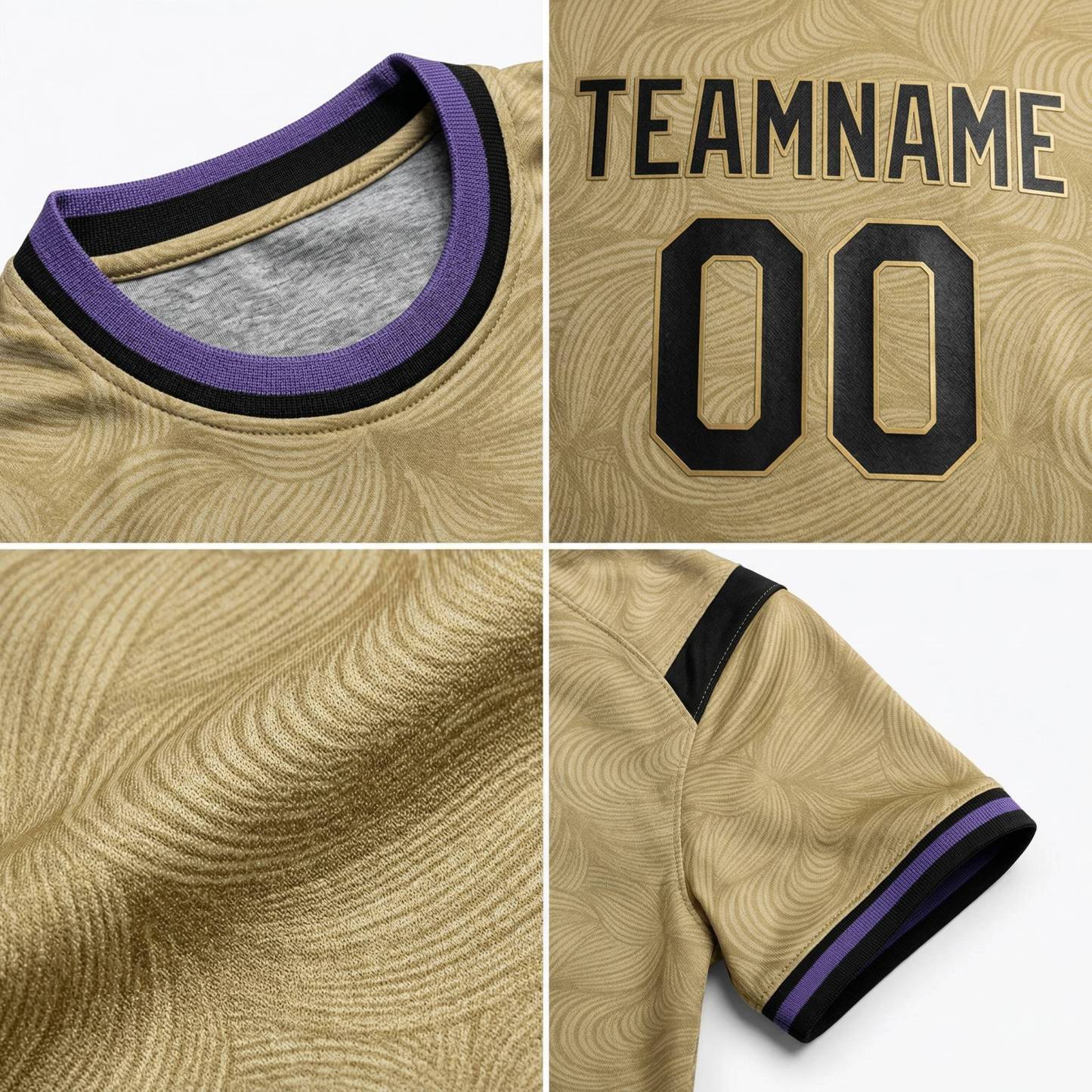 Custom Beige & Black Custom Soccer Jersey