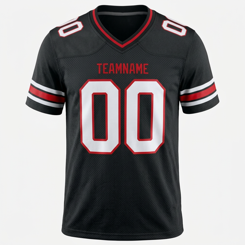 Custom Black & White/Red Football Jersey